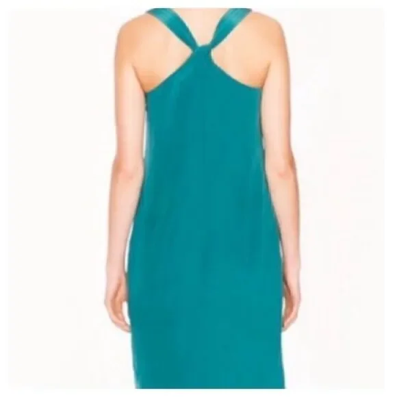 J. Crew Emerald Green silk twist tie back dress-4